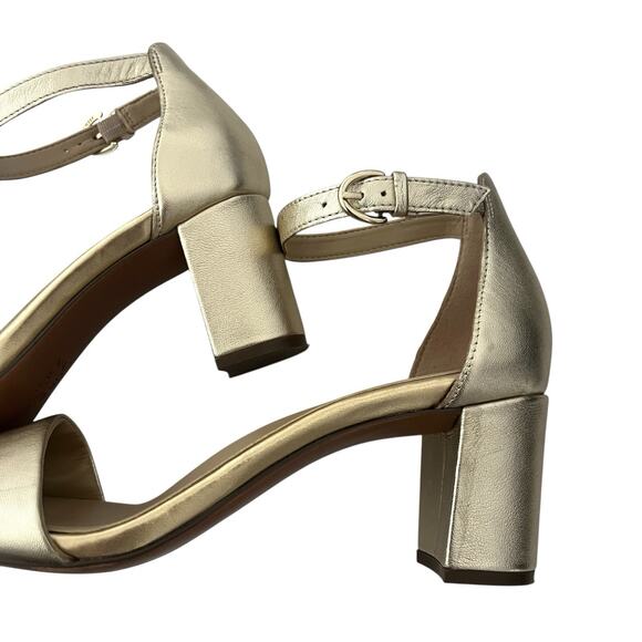 Naturalizer Vera Gold Metallic Leather Sandals Size 10 festive Holidays chic - Picture 8 of 10